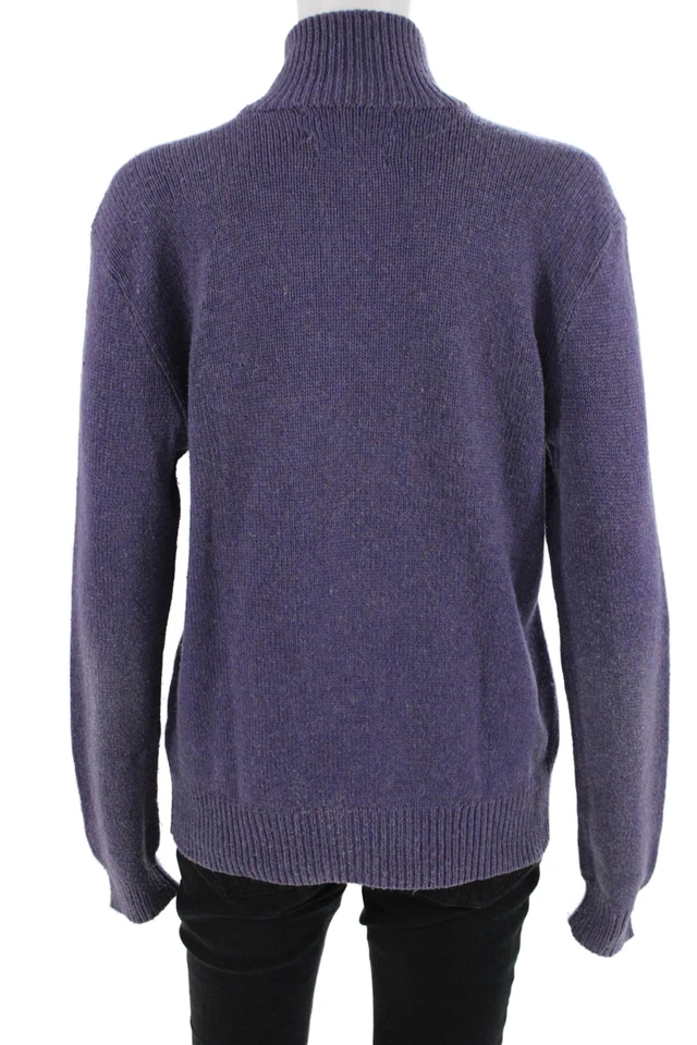 Polo Ralph Lauren Women Purple Silk-Cashmere Mock Neck Zip Sweater Size S - Image 3 of 4