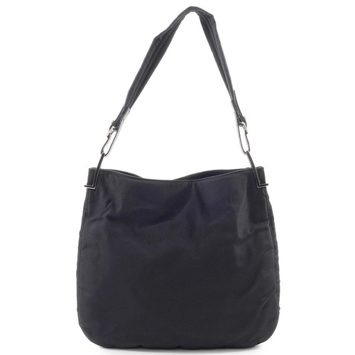 Gucci Bag Used Shoulder Nylon Leather Black A4 Storage One