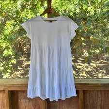 J.Crew Women's Tiered Mini Dress In Broken In Jersey White Size XS