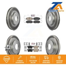 Front Rear Ceramic Pads And Coated Disc Brake Rotors Kit For Honda Civic