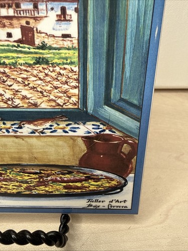 Spanish Ceramic Wall Tile Plaque w Thermometer Boix-Cervera Made in Spain - 第 2/6 張圖片