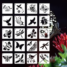 20PCS 3" Plastic Butterfly  Bee Stencils for Crafts, Painting on Wood, Canvas