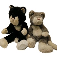 Boyd's Bears  Friends Set Of 2 Vintage Cats Bean Bag Plush 15" , 14"
