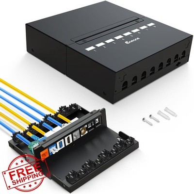 Enmane 8 Port Shielded Keystone Patch Panel for LC/SC/ST/FC/USB/HDMI