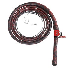 Frusta Indiana Jones Vera Pelle Canguro 16 Fili Intreccio a Mano 4 Piedi West