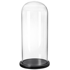 ZOOFOX 13.8 Inch Tall Glass Dome with Base, Clear Empty Display