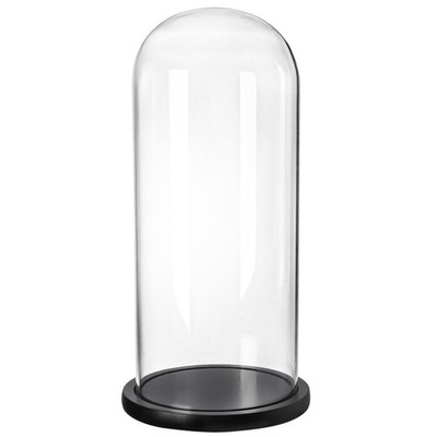 ZOOFOX 13.8 Inch Tall Glass Dome with Base, Clear Empty Display