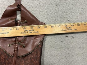 Alivila.Y Overbust Corset Top Womens Medium Brown Steampunk Halter Buckle Gothic