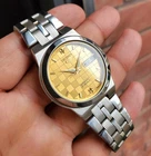 Seiko Golden Checkboard Textured Sunburst Dial Retro Ultra Rare Vintage Auto JDM