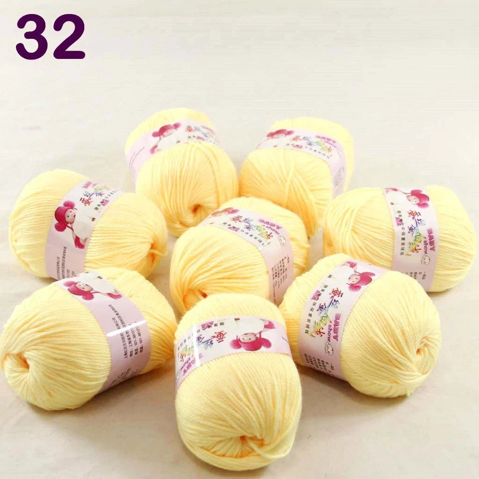 BabyDK 8 Balls x 50gr Cashmere Silk Wool Hand Knit Wrap Shawls Crochet Yarn 32 - Image 2 of 4