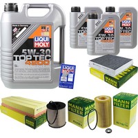 Mann Inspektionspaket 8L Liqui Moly Top Tec 5W-30 FüR Mercedes M-Klasse W163 ML