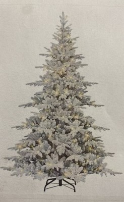 7' Pre-lit Flocked Utah Fir Tree, 500 Color Select LED Lights