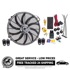 Electric Radiator Cooling Fan Thermostat Kit 3500 Cfm Reversible Push 12v 16inch Electric Radiator Cooling Fan Thermostat Kit 3500 Cfm Reversible Push 12v 16inch