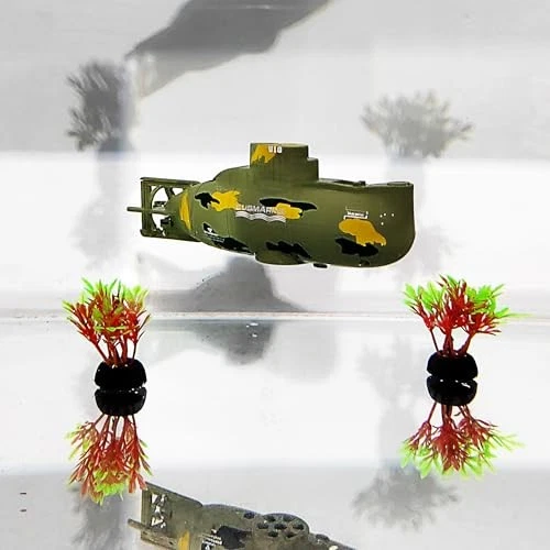  Mini RC Submarino Control Remoto Barco Barco Modelo Militar Electrónico Verde Foto 4 de 4