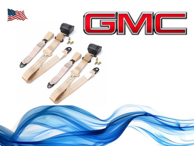 For all GMC car rear seat belts 2pcs direct fit beige adjustable strap system