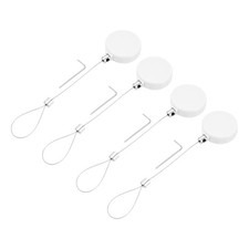 1.8ft Retractable Cable Security Lock with Latch Wrench, White, 4 Pack
