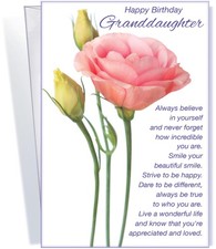 Birthday Card For Granddaughter - Made in USA - Opens to 10" X 7.75" - Full C...