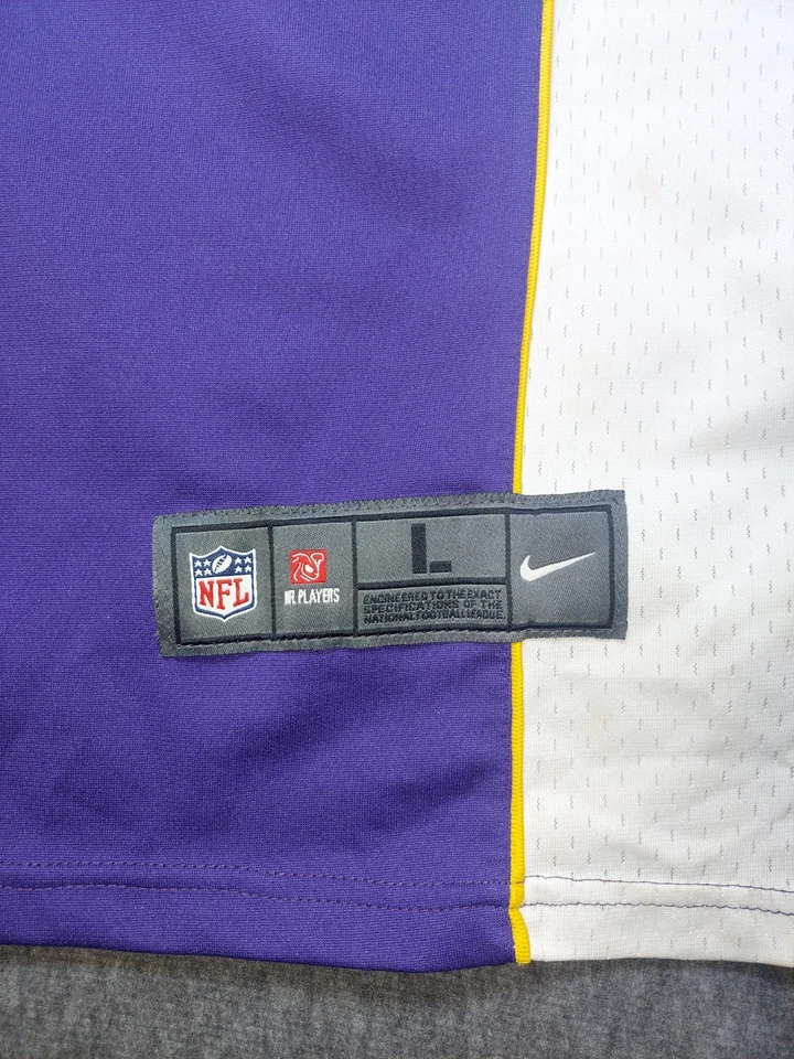Camiseta Nike Minnesota Vikings Adrian Peterson para hombre talla L púrpura en el campo NFL 28 Foto 3 de 4