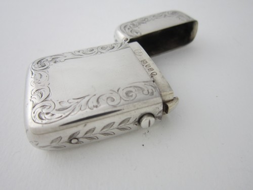 Antyczne wiktoriańskie srebrne etui Westa - 1873 autorstwa Thomasa Johnsona I - Zdjęcie 3 z 6