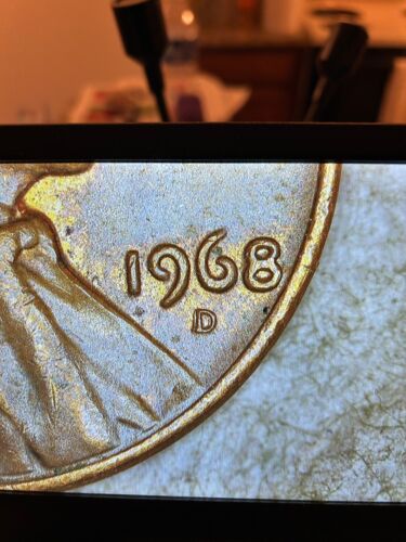 1968D RPM FS-501 Lincoln cent, BN, nice strike, machine doubling on reverse