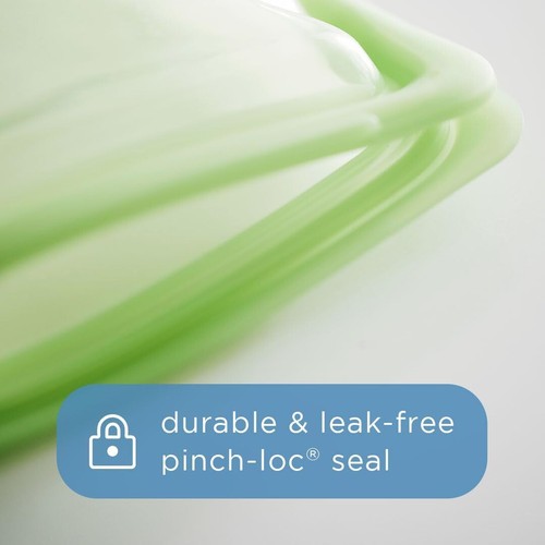 Reusable Silicone Food Storage Bags, 4-Pack, Leak-Free, Dishwasher Safe - Picture 4 of 9