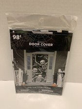 Halloween Three Spooky Skeletons Door Cover - 30 x 72" Halloween Wall Decoration