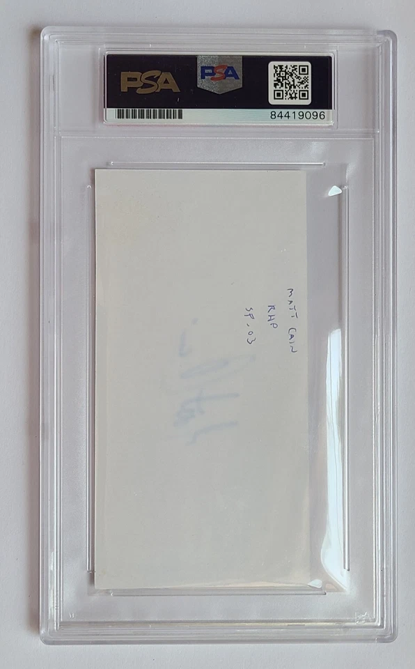 Auténtico logotipo de los Gigantes de San Francisco firmado por Matt Cain corte automático PSA/DNA Foto 2 de 2