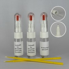 Lackstift Set für Opel KEW Perlmutt Weiss Pearl mit Klarlack glänzend