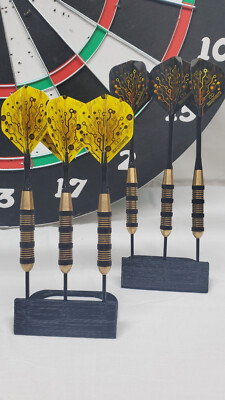 Set of 2 Tabletop Dart Set Holder Stand Rack Portable Soft Tip Steel Tip 