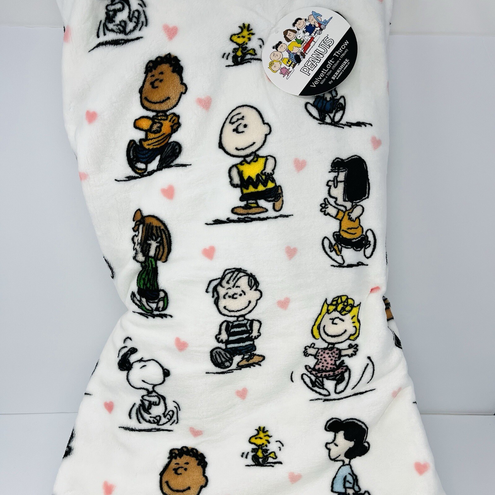 Snoopy Peanuts 60x70 Throw Blanket Valentine Woodstock Charlie Brown Cozy New