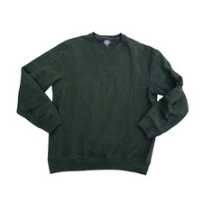 G.H. BASS  CO Crew Pullover Sweatshirt MEDIUM Men's Green Long Sleeve Cotton