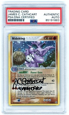 First Ever Signed James Carter Cathcart Nidoking Holo EX Fire Red & Leaf Green
