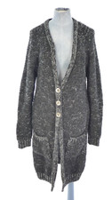 N And Willow Cardigan Longline Knitted Black Grey Melange Wool Alpaca Fluffy 10