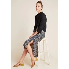 Anthropologie Meave Janelle Bias Maxi Silky Slit Skirt Size XS
