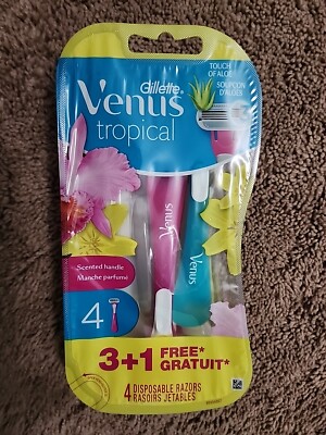 Gillette Venus Tropical Women's 3 Blade Disposable Razor 4 Ct Scented Handles