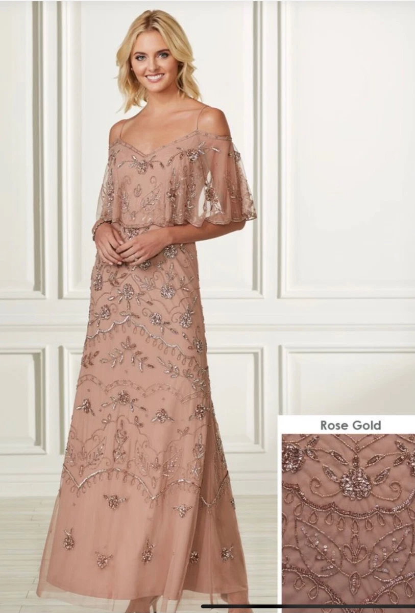 Adrianna Papell, Color: Rose Gold, Size: 12