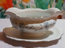 Winterling Bavaria Gravy Boat with Attached Underplate Renaissance Pattern.