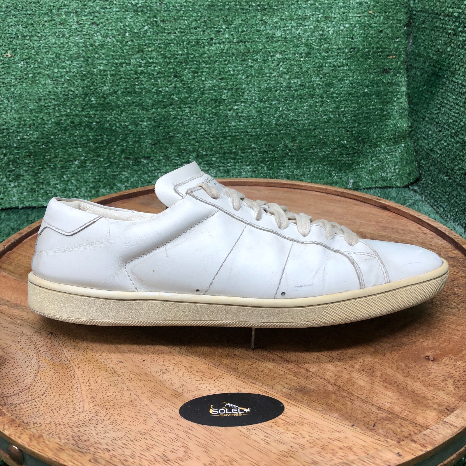 Sneakers da donna Saint Laurent Paris Wolly SL 01 bianche in pelle taglia 39 US 9