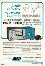 1967 B&K Model 801 Capacitor Analyst TV Radio Hi-Fi Repair Vintage Ad 
