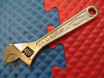 VINTAGE  ''DUNLAP'' U.S.A DEPENDABLE QUALITY FORGED 6'' ADJUSTABLE END WRENCH