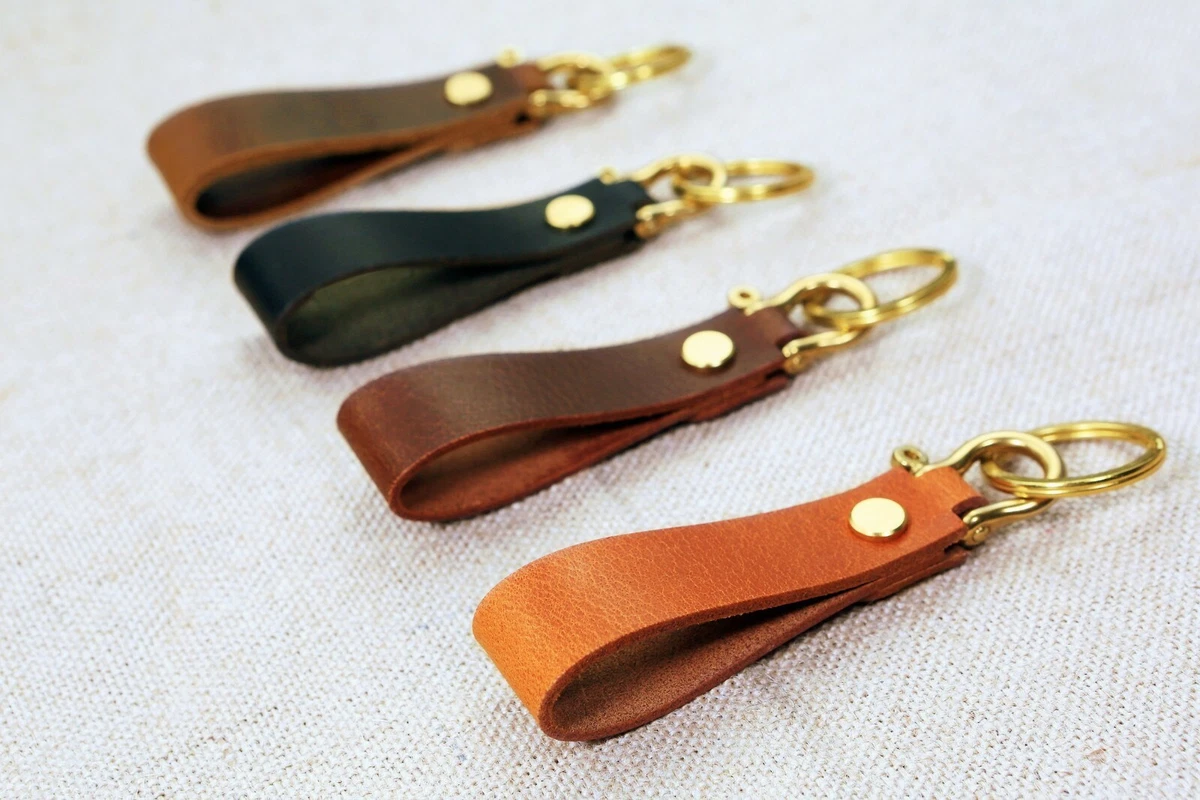 Personalized Leather Key Fob / Key Chain / Key Belt Lanyard 