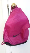 Nike  Pink/Black  Drawstring Bag  Gym Sack Travel Bag Zip Pocket RN#56323 Used