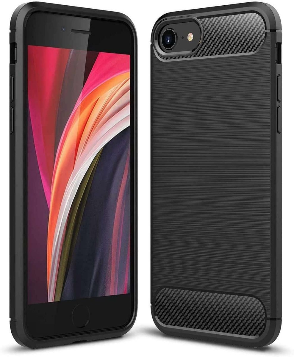 For Apple iPhone SE (2020), 11 Pro Max XR Carbon Fibre Case Cover Screen  Glass