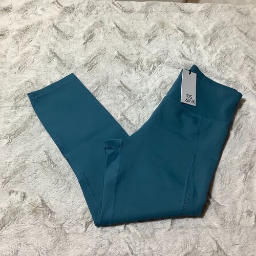 iris & ink blue cropped athletic activewear leggings size medium - Picture 2 of 8