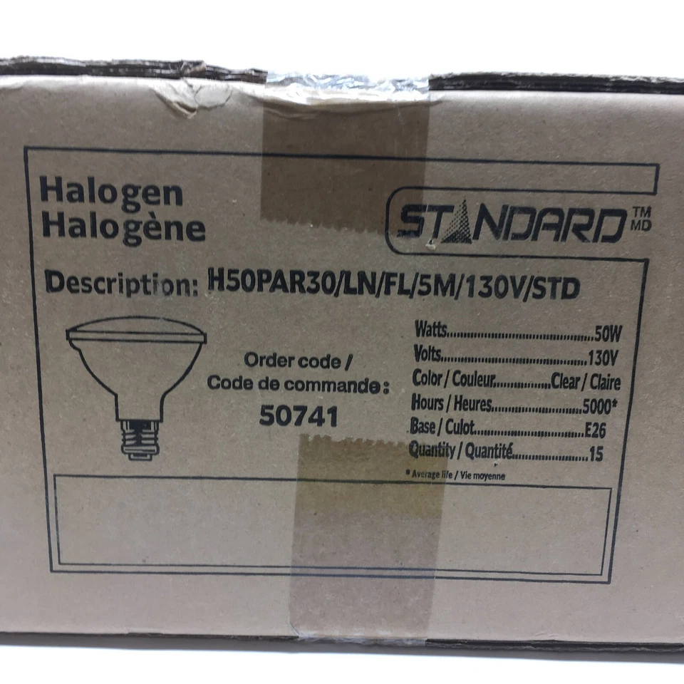 (Lot of 15) Standard Halogen 50W PAR30 H50PAR30/LN/FL/5M/130V/STD Bulb E26 50741 - Image 2 of 2