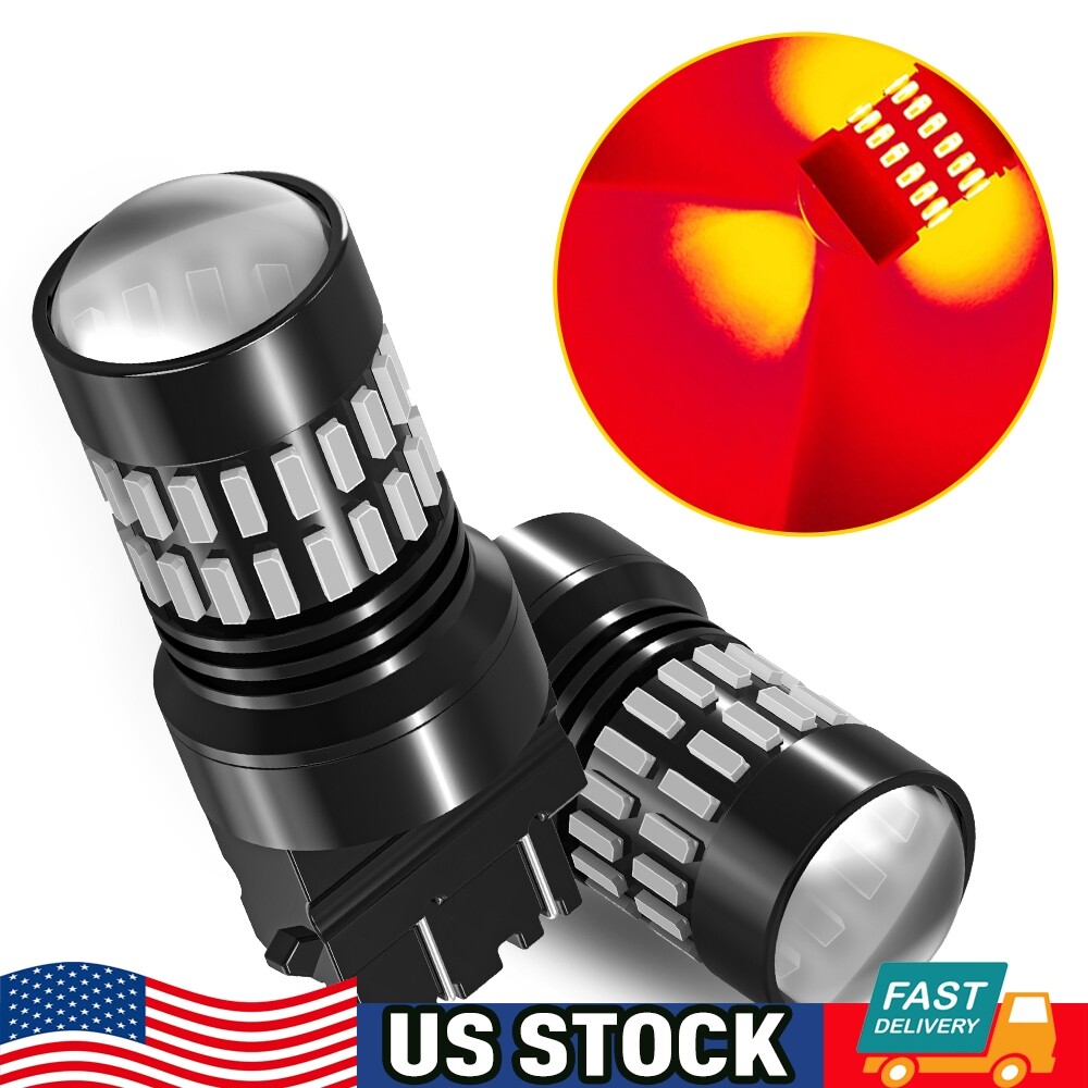 2PCS Red 3157 3047 LED Brake Tail Light Bulbs for GMC Sierra 1500 1999-2013