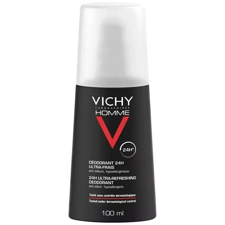 PACK 2 - Vichy Homme Desodorante Spray Ultra Refrescante 24 Horas 100ml Foto 2 de 4