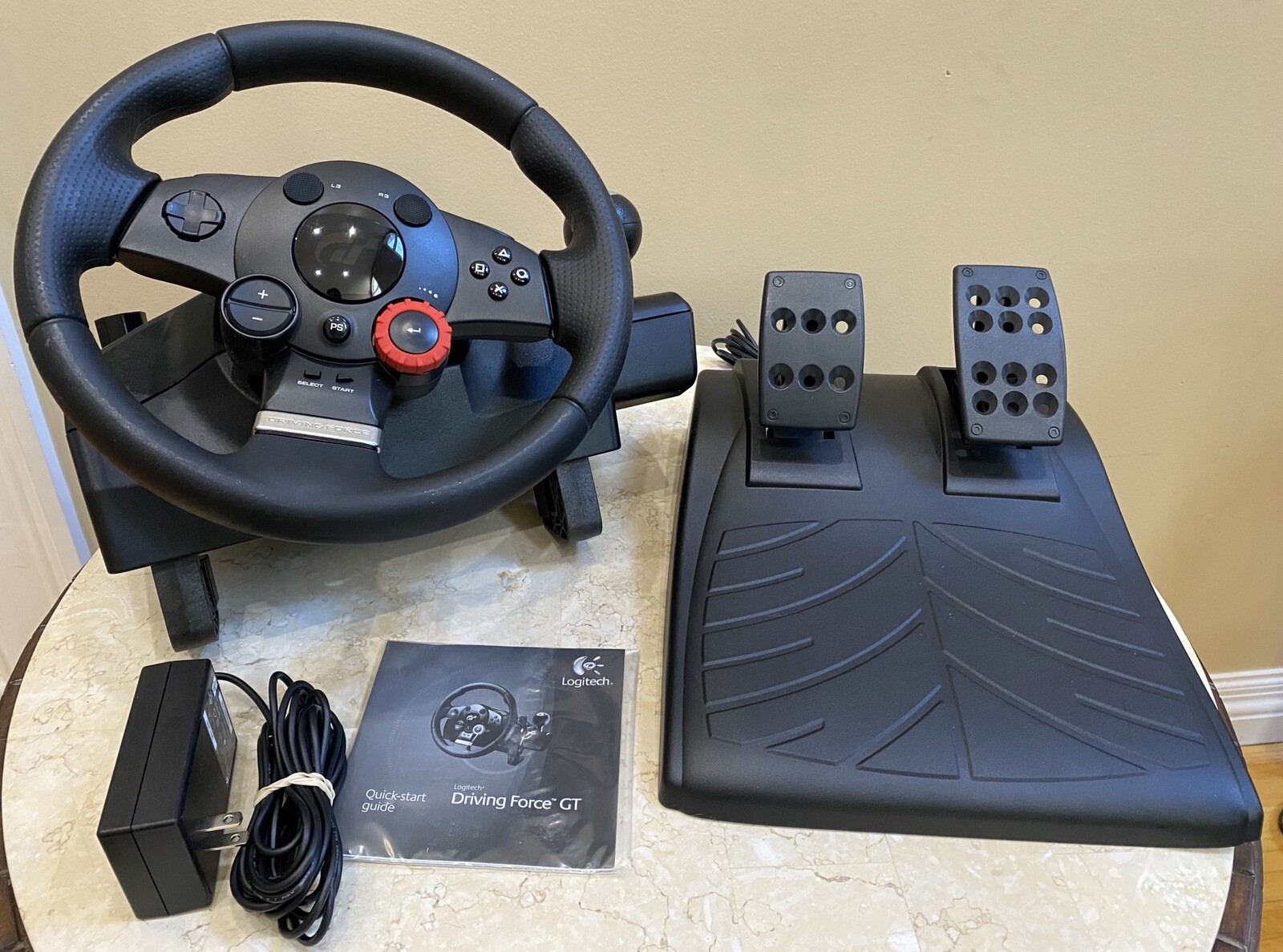 Logitech Driving Force GT Feedback Wheel Pedals Manual CD PS3 PC COMPLETE NICE