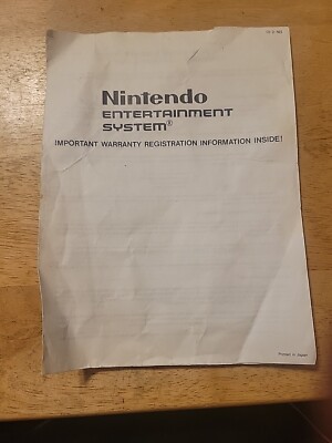 Nintendo NES 1986 Pre Deluxe Set UNUSED WARRANTY SHEET