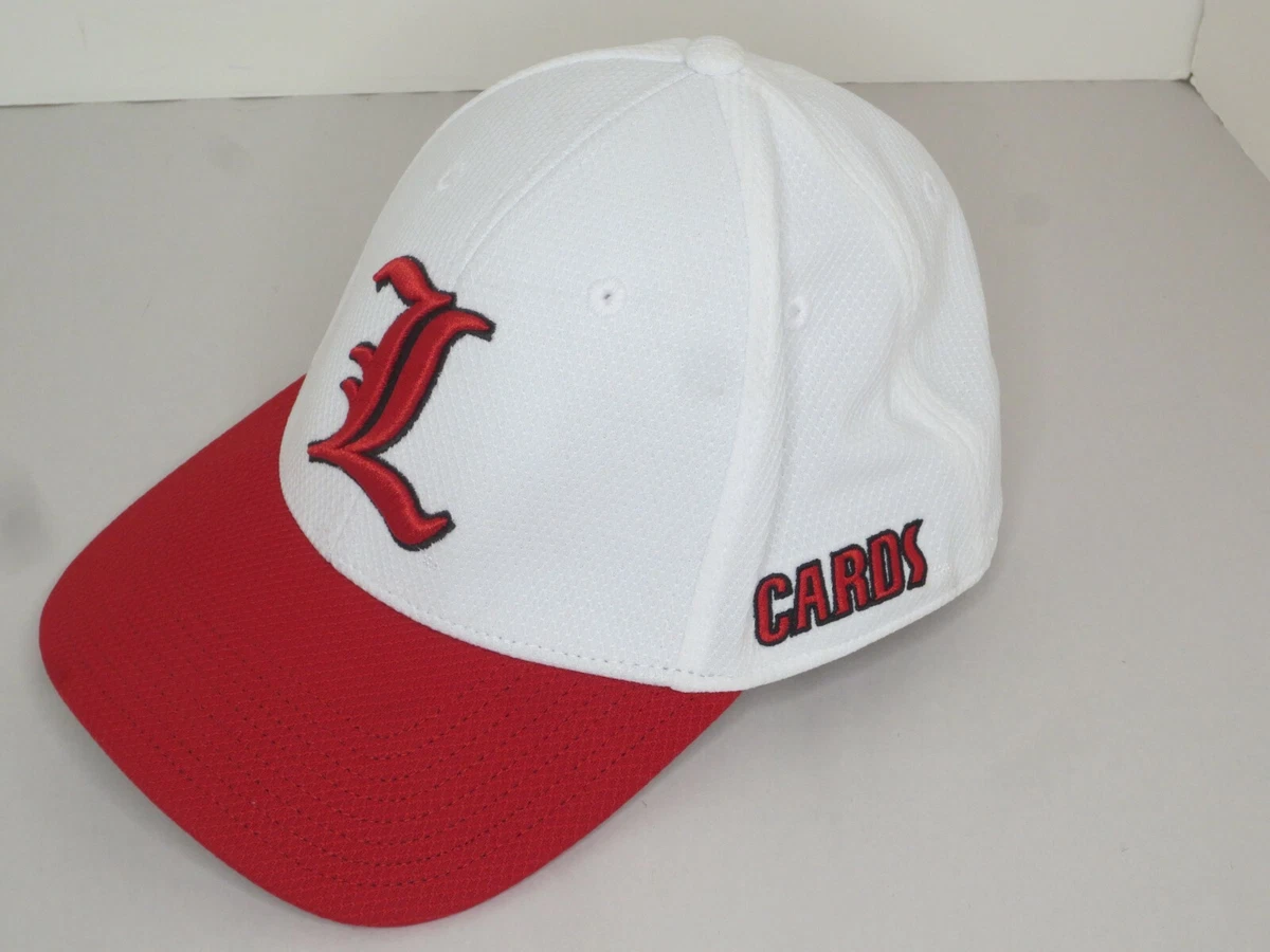 Adidas~Louisville Cardinals Baseball Cap Hat~Fitted~Size S/M~White and Red